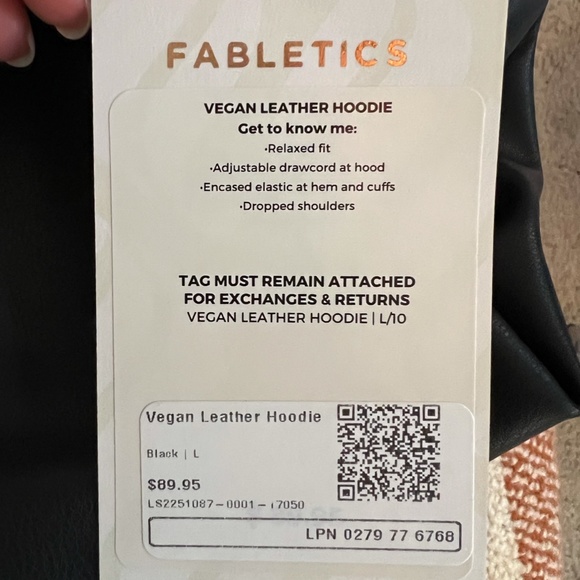 Fabletics Vegan Leather Hoodie and Ballcap (New with tags) - Picture 8 of 8